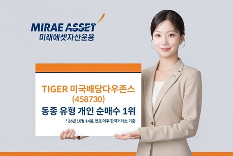 미래에셋 ‘TIGER 미국배당다우존스 ETF’, 동종 유형 연초 이후 개인 순매수 1위